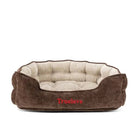 Panier pour chien Truelove en chenille avec matelas réversible en forme rectangulaire