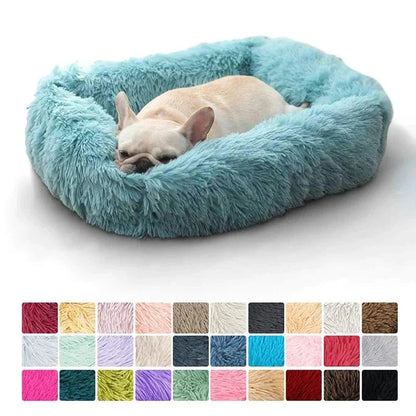 Panier en Peluche tout Confort avec design sobre, aux chiens, base antidérapante et couleurs