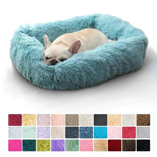 Panier en Peluche tout Confort avec design sobre, aux chiens, base antidérapante et couleurs