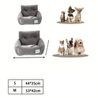 Image d’un siège auto pour petit chien sécurisé en gris dans un panier de voiture pour chien confortable
