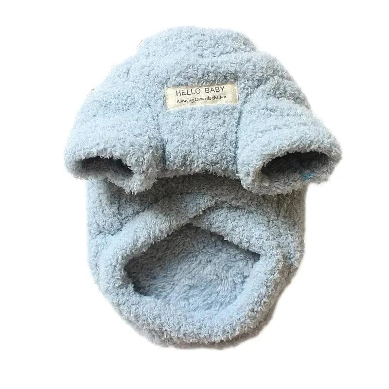 Pull d hiver chaud pour chien en fibre douce, light blue et fuzzy