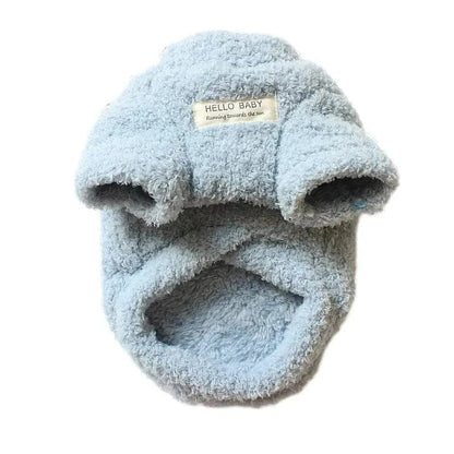 Pull d hiver chaud pour chien en fibre douce, light blue et fuzzy