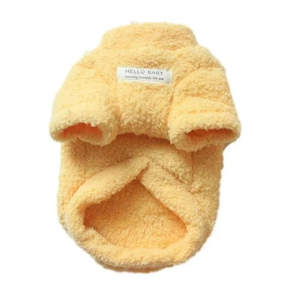 Pull d’hiver jaune doux, parfait pour un hiver chaud et stylé pour votre chien