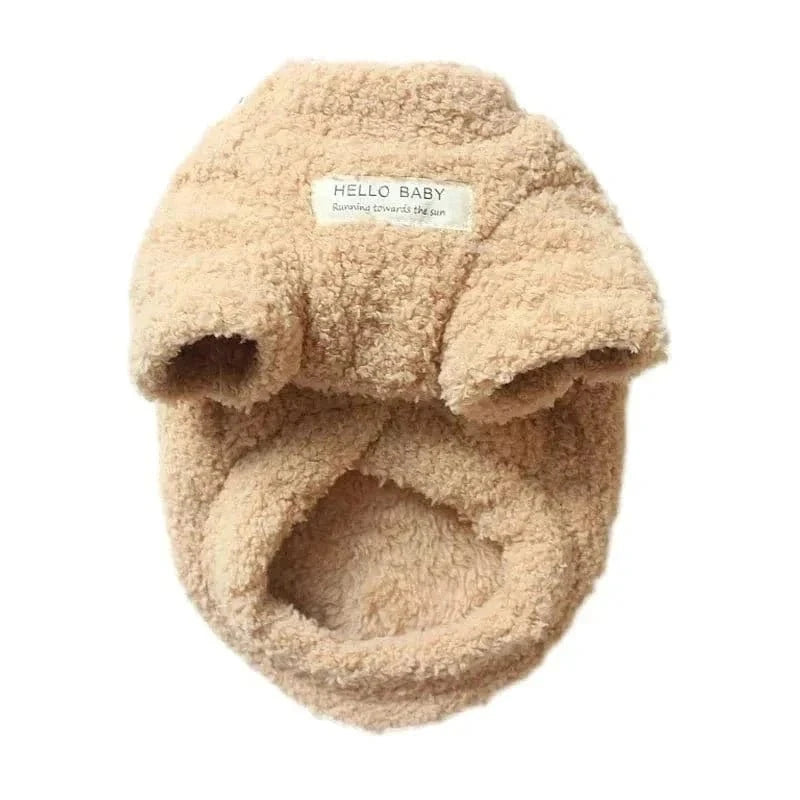 Pull d hiver chaud, pull d hiver fibre douce pour chien beige et fuzzy