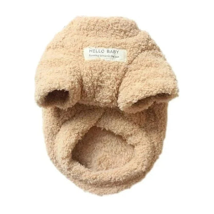 Pull d hiver chaud, pull d hiver fibre douce pour chien beige et fuzzy