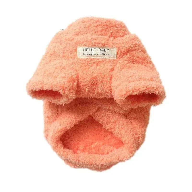 Pull d’hiver chaud pour chien, pull d’hiver doux et fuzzy en couleur pêche