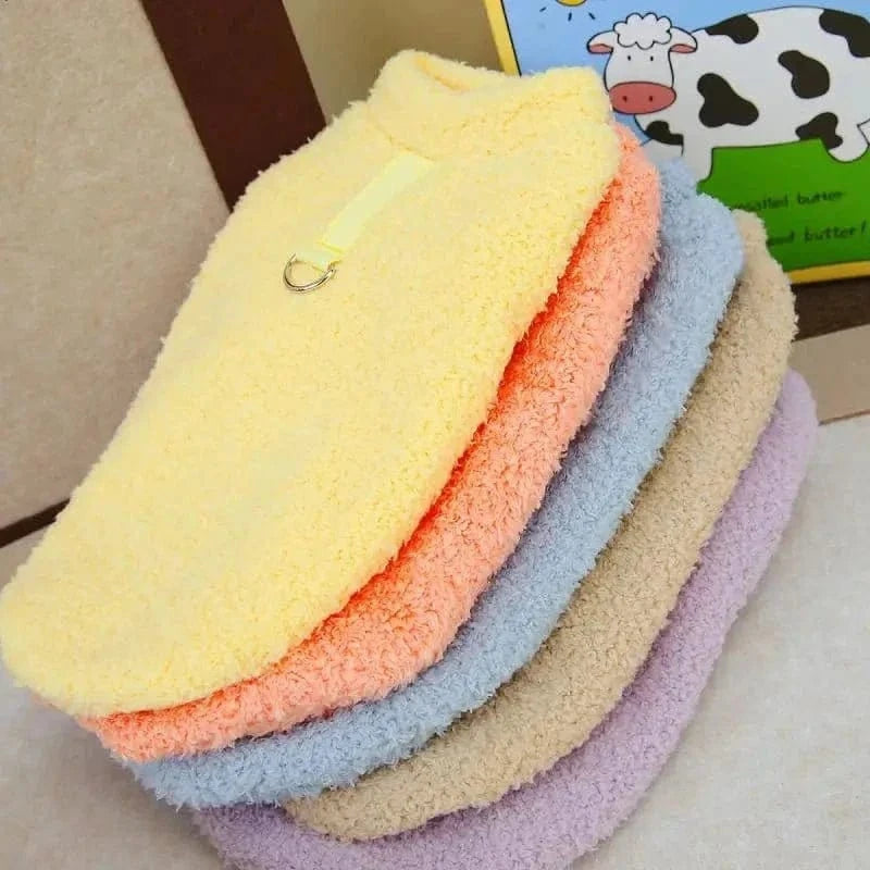 Stack de pulls d’hiver fibres douces, chaud et pastel pour chien en hiver chaud
