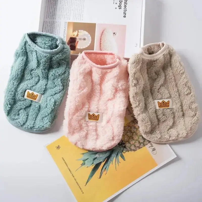 Trois pulls en maille pour petit chien doux et chaud, vêtement tricoté avec col rond