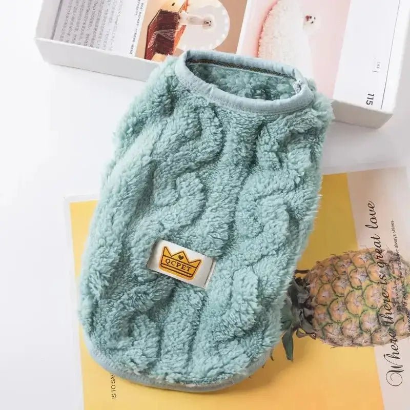 Pull en maille pour petit chien doux et chaud avec col rond, parfait pour l’hiver