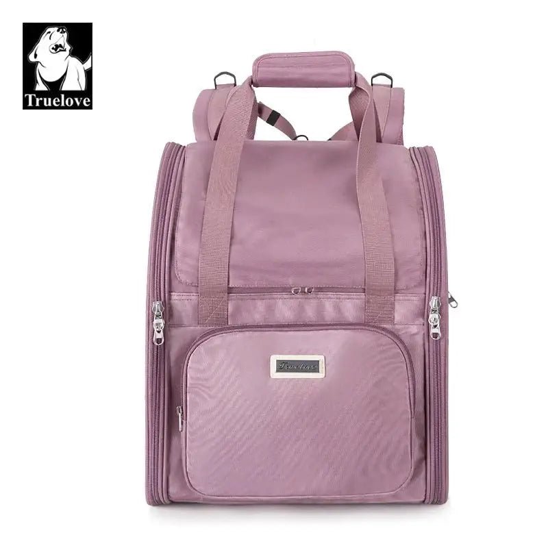 Sac à dos pour chien Truelove Multifonction mauve avec bretelles, respirant et pliable