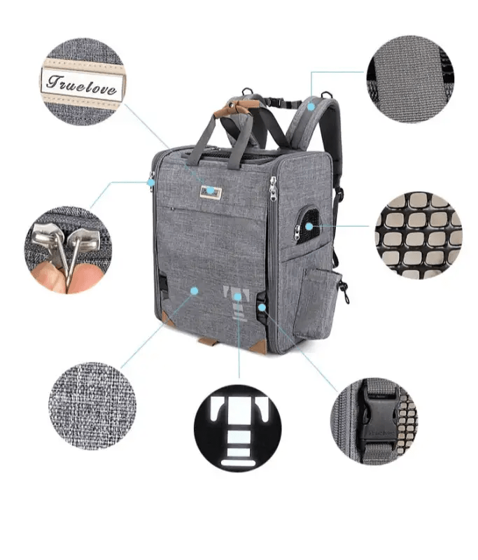 Sac à dos pour chien Truelove Safe respirant avec ouverture latérale, idéal pour chien Truelove