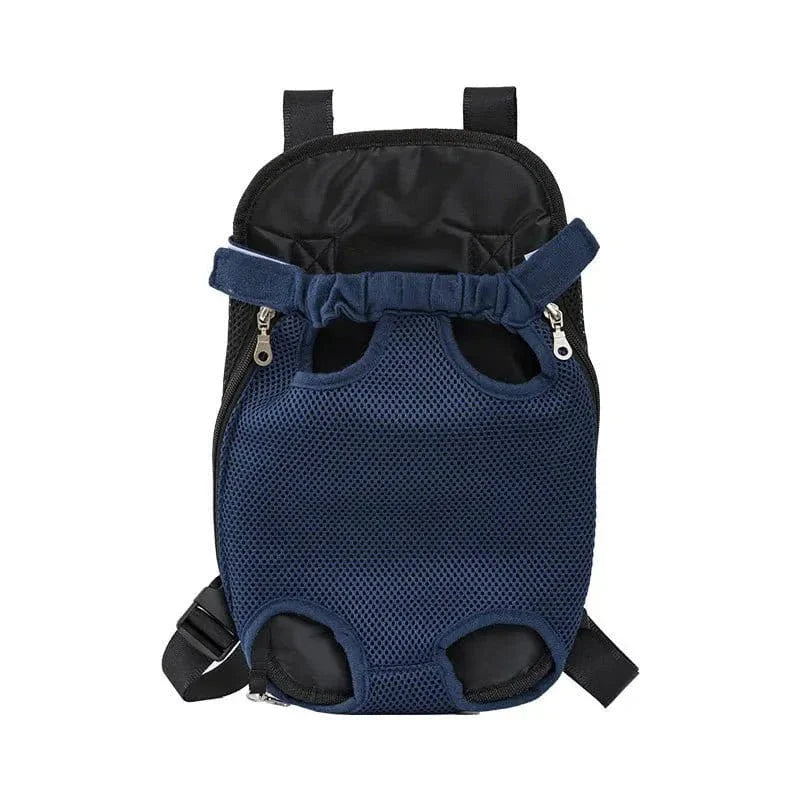 Sac à Dos Aéré avec porte-meshe en maille bleue, facile à entretenir pour petits chiens