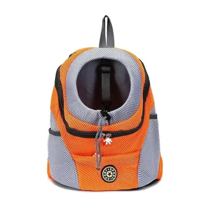Sac à Dos Respirant avec port à l’avant, verrou pour moyens chiens, coloris orange et gris
