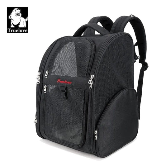 Sac à Dos Respirant Truelove pour petit chien en maille respirante, noir