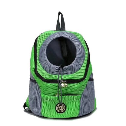 Sac à Dos Respirant vert et gris, porté à l’avant pour moyens chiens, équipé d’un verrou