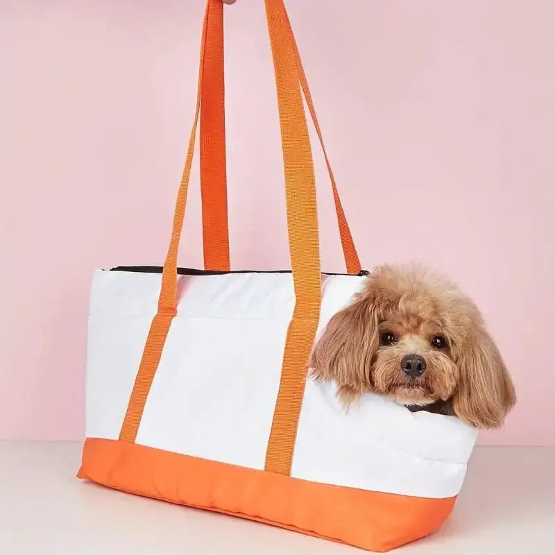 Sac cabas pour petit chien avec trou pour la tête et bretelles épaules confortables