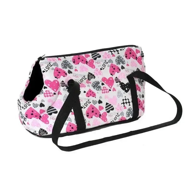 Sac pour chien avec design fleuri léger et motif cœur, sac cabas pratique pour les balades
