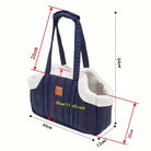 Sac cabas matelassé doublé chaud pour petit chien avec dimensions, sac de transport en tissu molletonné pour chien