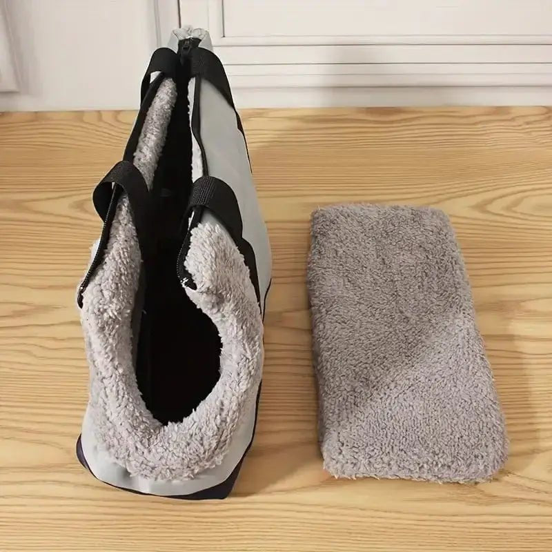 Sac cabas pour chien confortable et ouvert sur le dessus avec botte grise à insert amovible