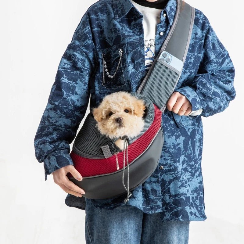 Sac de transport à bandoulière petit chien - Bleu Ciel - S