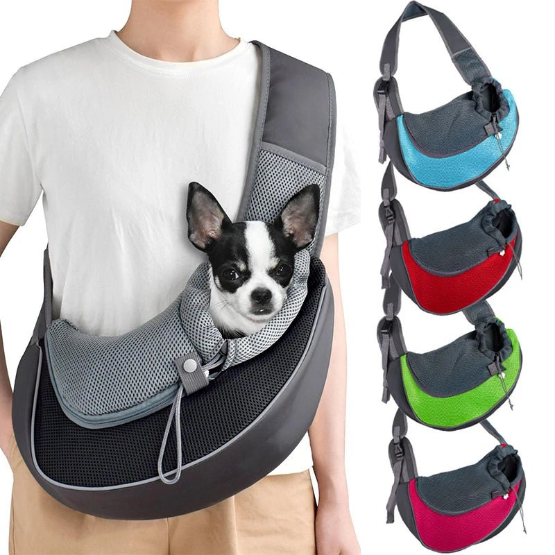 Sac de transport à bandoulière petit chien - Bleu Ciel - S