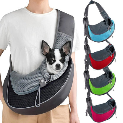 Sac de transport à bandoulière petit chien - Bleu Ciel - S