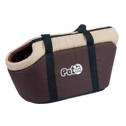 Sac de Transport Confortable en beige et marron avec design respirant pour petits chiens