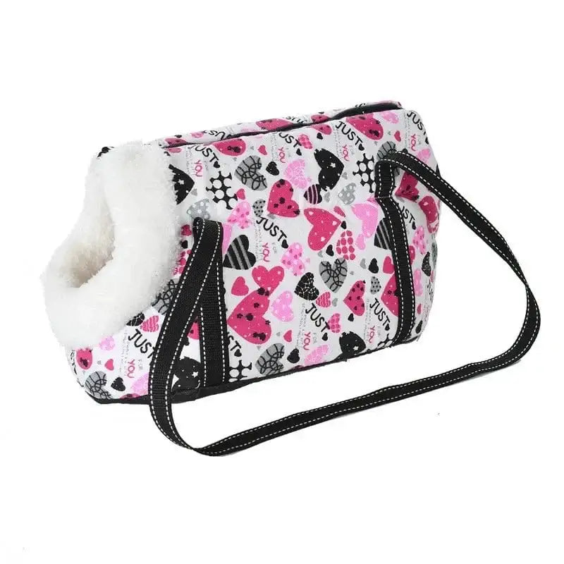 Sac avec Joli Design Imprimé pour petits chiens avec fourrure intérieure et accessoires pour chien