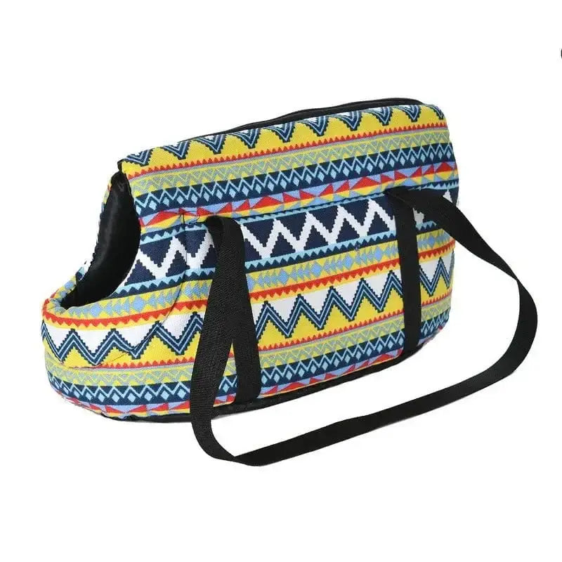Sac avec Joli Design Imprimé, porte-petits chiens avec motif et bandoulière noire
