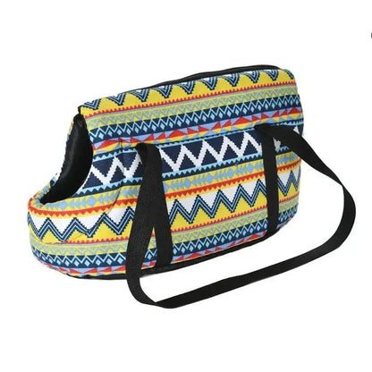 Sac avec Joli Design Imprimé, porte-petits chiens avec motif et bandoulière noire