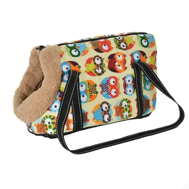 Sac avec Joli Design Imprimé, porte pour petits chiens avec fourrure intérieure et accessoires pour chien