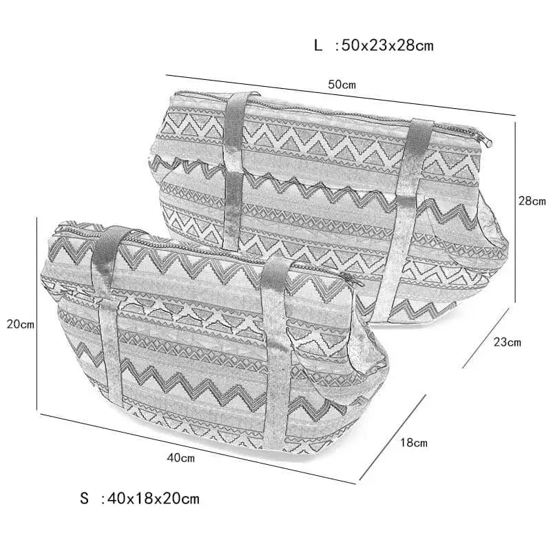 Sac avec Joli Design Imprimé pour petits chiens, avec fourrure intérieure et accessoires pour chien