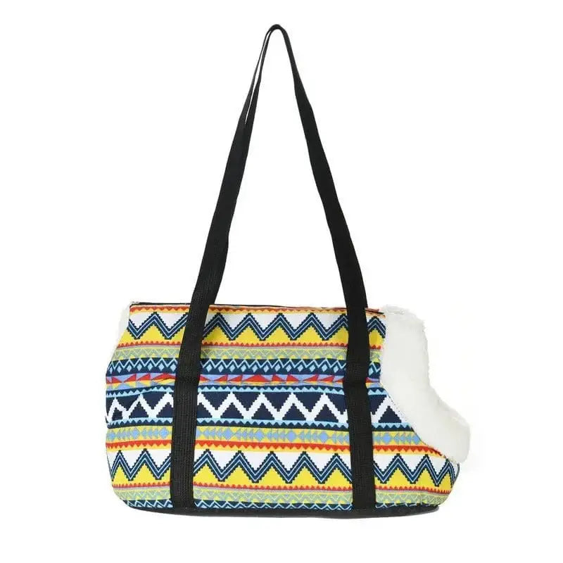 Sac avec Joli Design Imprimé, porte pour petits chiens, fourrure intérieure, accessoires pour chien