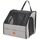 Sac de transport pour chien gris avec fenêtre en mesh, léger et sécurisé