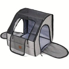 Sac de transport sécurit pour chien gris avec fenêtres en mesh, léger et pliable