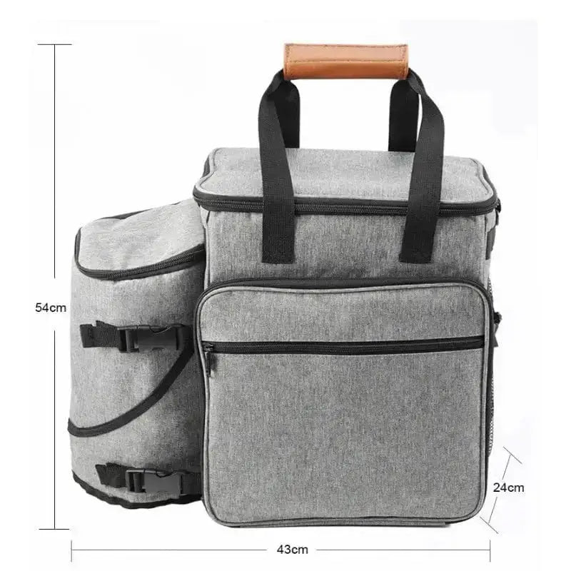Coffre de transport gris avec sac à dos organisation pour chien avec rangements