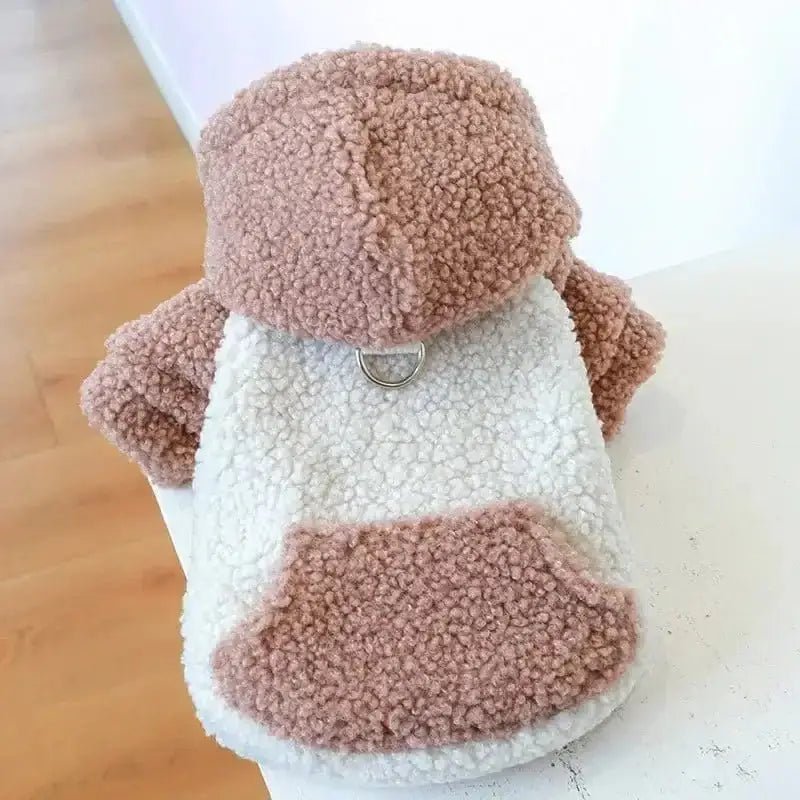 Sweat à capuche pour chien petit taille en peluche douce et chaude avec intérieur polaire