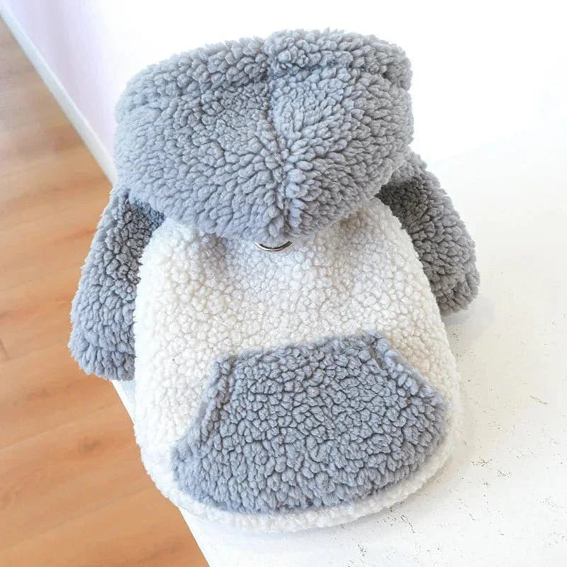 Sweat à capuche en laine berber pour petit compagnon, deux-tone sherpa chaud