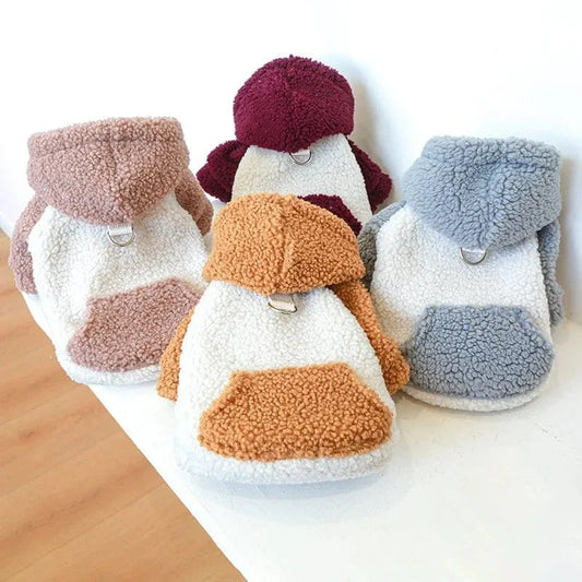 Sweat à capuche en laine berber pour petit compagnon, hoodies sherpa colorés