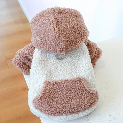 Sweat à capuche en laine berber pour petit compagnon avec hoodie fuzzy deux tones