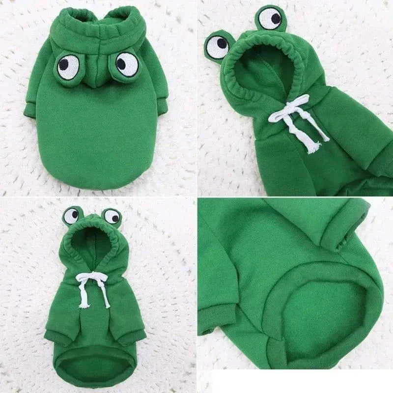 Sweat à capuche fruité pour petits chiens en polyester doux avec hibou vert