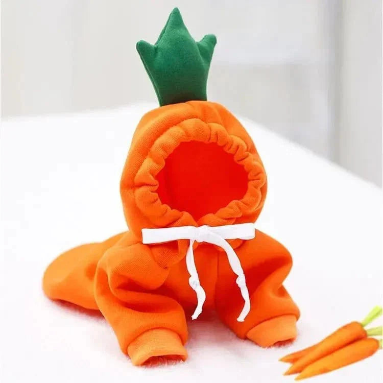 Sweat à capuche fruité pour petits chiens, polyester doux, hoodie carotte orange