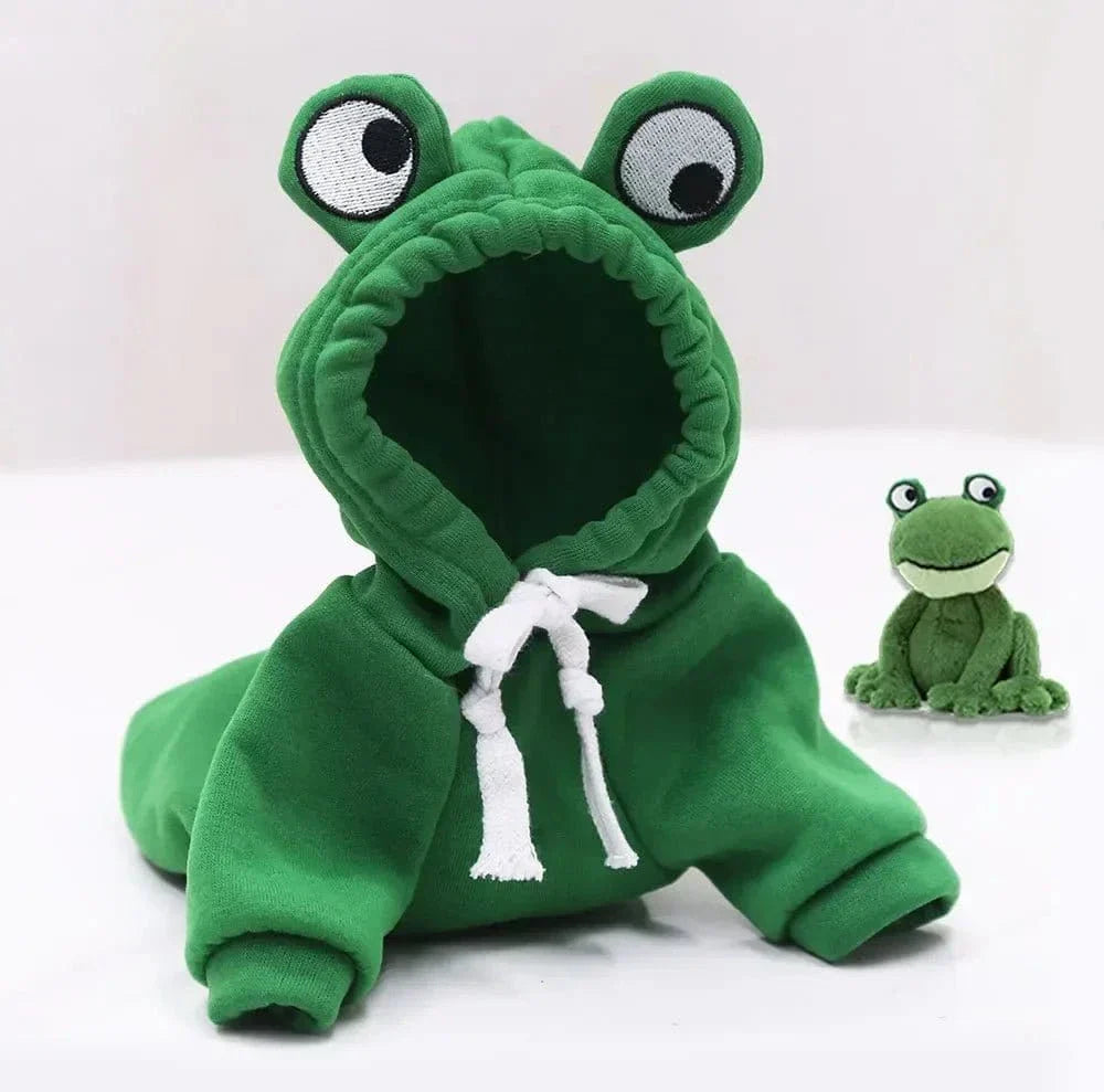 Hoodie vert avec grenouille, en polyester doux, parfait pour les fans de sweat à capuche