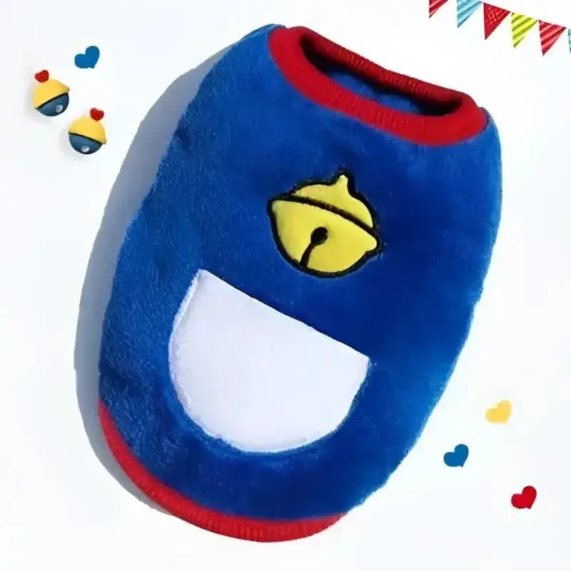 Image du pull en peluche pour chien motif nounours, chaud et mignon, avec cloche