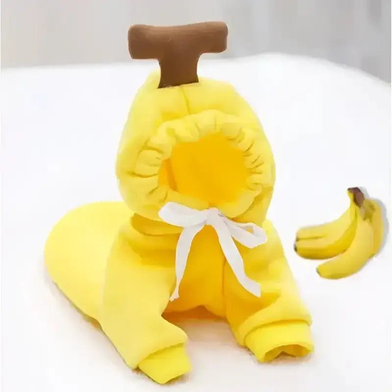 Hoodie doudou banana pour chien, déguisement drôle pour petit chien avec capuche