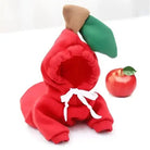 Hoodie pour chien avec motif pomme rouge, vêtement fantaisie confortable et déguisement drôle pour petit chien avec capuche