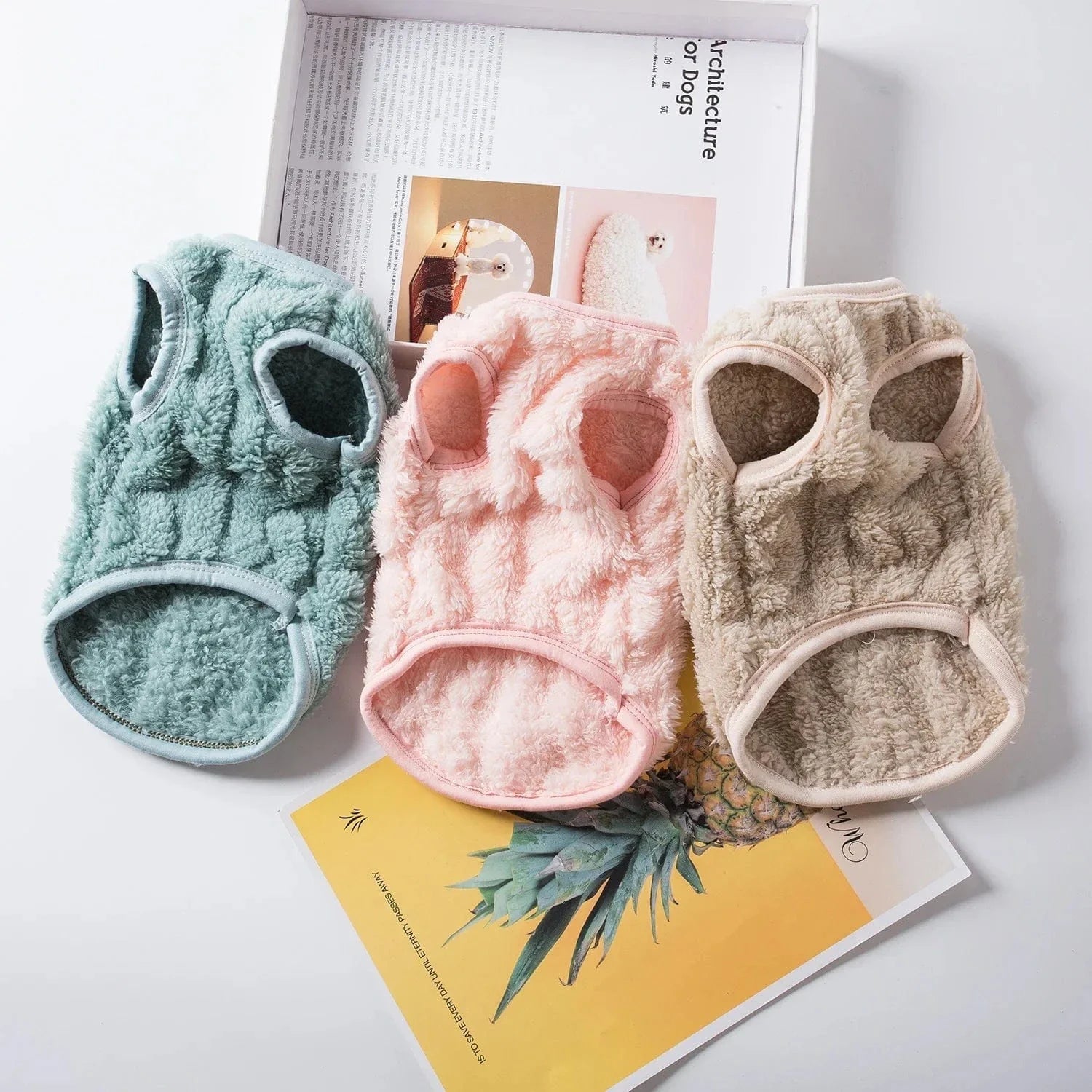 Trois gilets en fuzz pour petit chien, sweat chaud idéal pour hiver