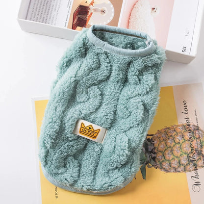 Sweat chaud pour petit chien ou chats nuds, pull douillet bleu clair et fuzzy