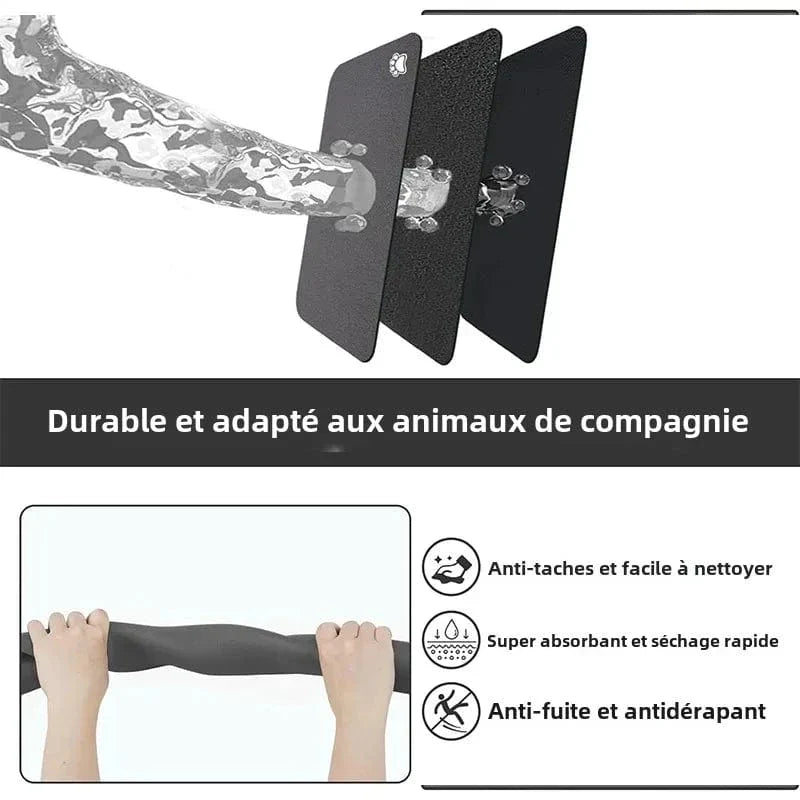 Tapis d’alimentation absorbant imperméable pour chien ou chat, facile à nettoyer
