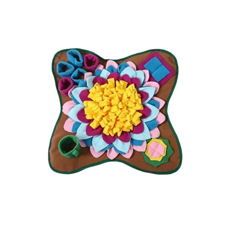 Tapis de reniflage éducatif avec fleurs colorées pour stimuler l’odorat des chiens destructeurs
